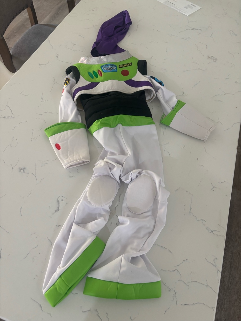 Disney Buzz Lightyear Kids Costume in White, Green & Purple